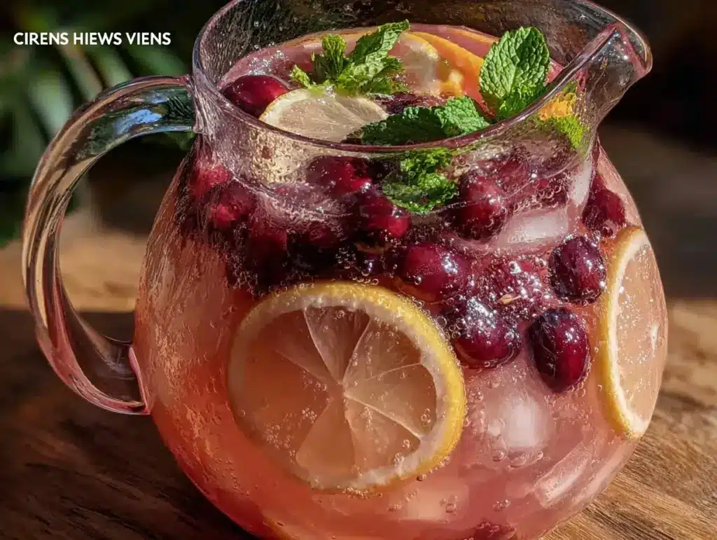 non alcoholic rosé sangria punch - featured image
