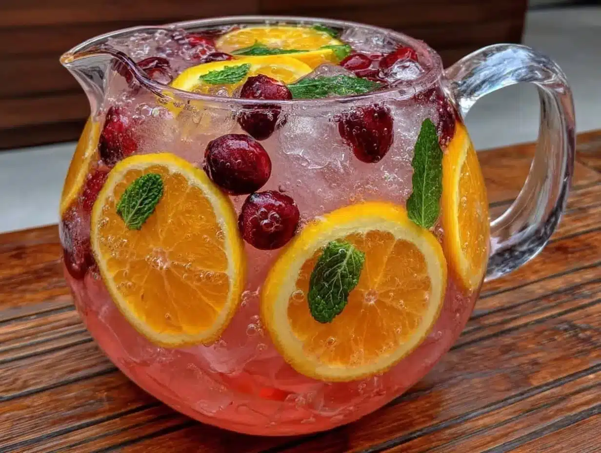 non alcoholic rosé sangria punch preparation steps