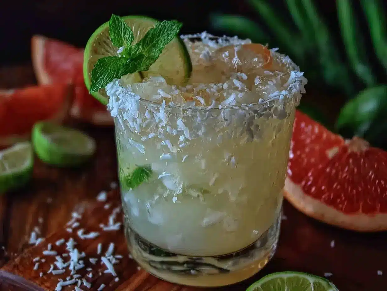 Refreshing Coconut Lime Paloma Cocktail preparation steps