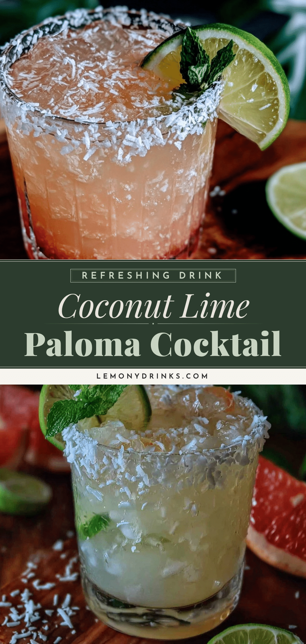 Refreshing Coconut Lime Paloma Cocktail recipe