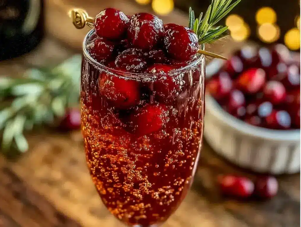 sparkling cranberry mocktail - featured image