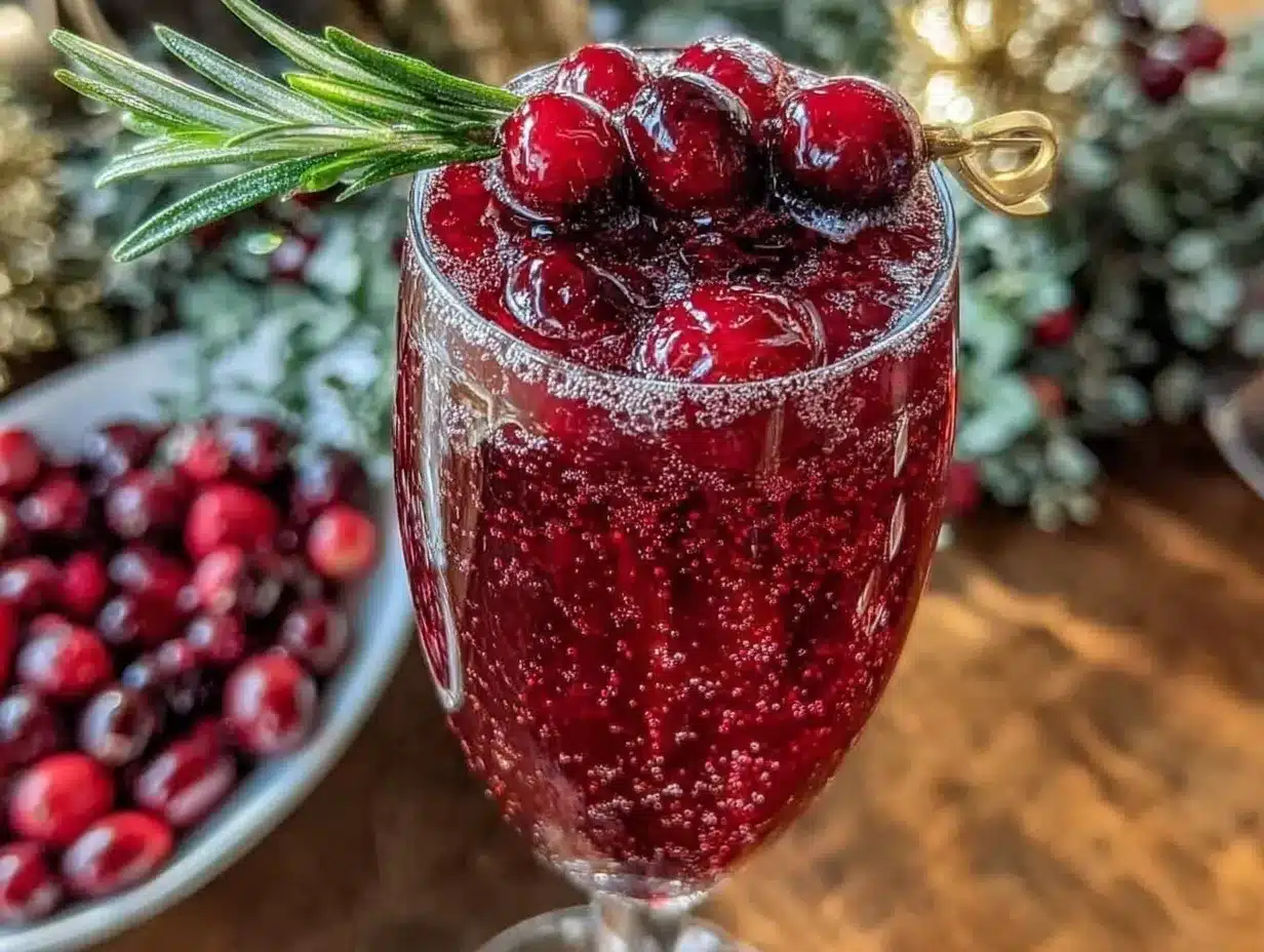 sparkling cranberry mocktail preparation steps