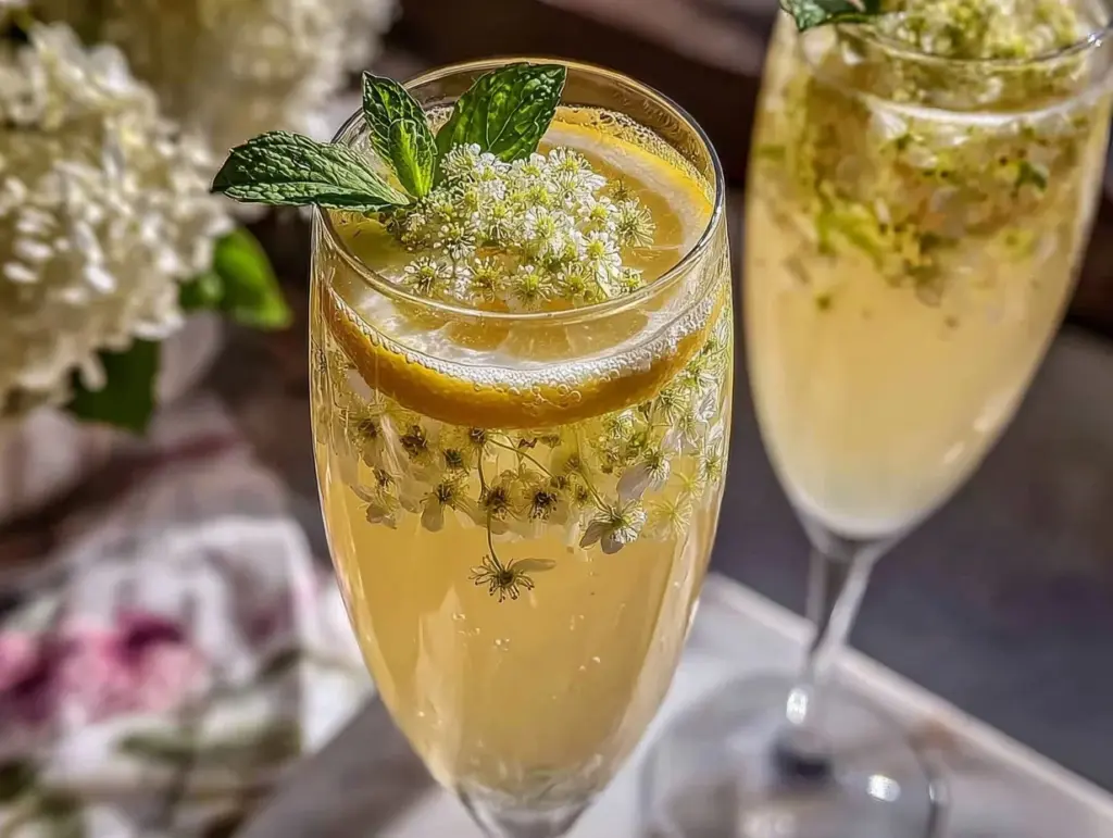 sparkling elderflower mimosa - featured image