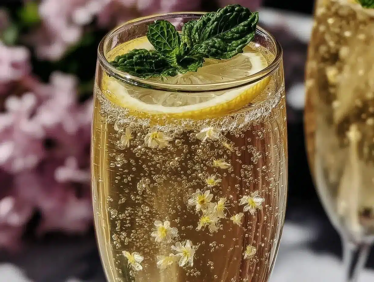 sparkling elderflower mimosa preparation steps