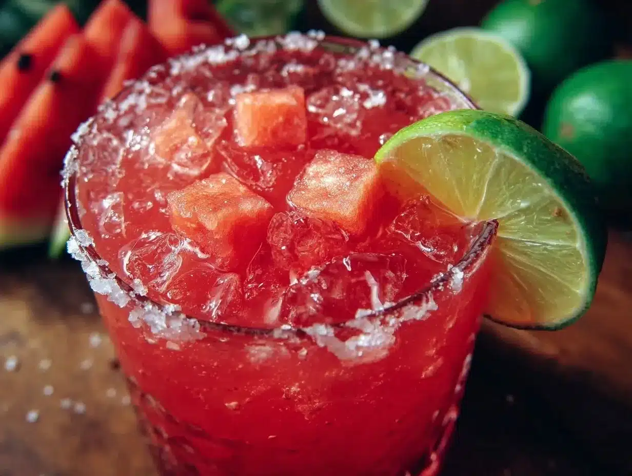 watermelon margarita mocktail preparation steps