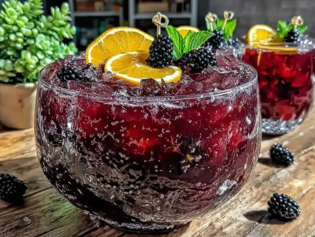 blackberry bourbon bbq punch - featured image
