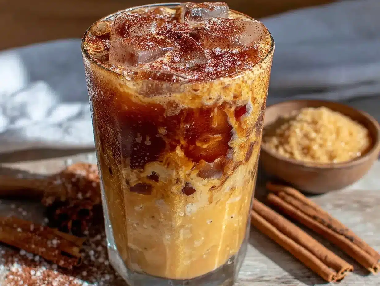 brown sugar cinnamon iced oat milk latte preparation steps
