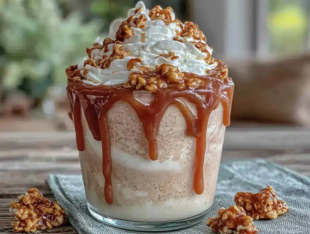 caramel ribbon crunch frappuccino recipe - featured image
