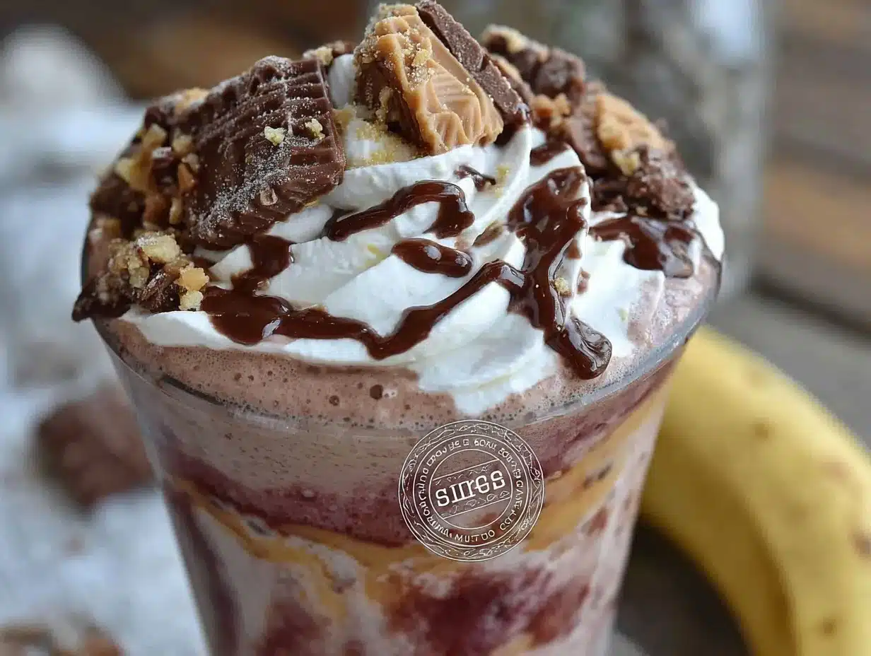 creamy chocolate peanut butter cup milkshake preparation steps