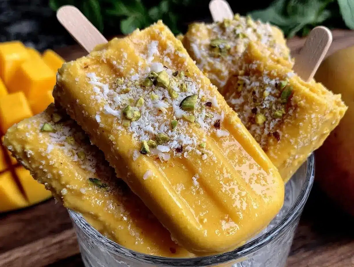 creamy frozen mango lassi popsicle cups preparation steps