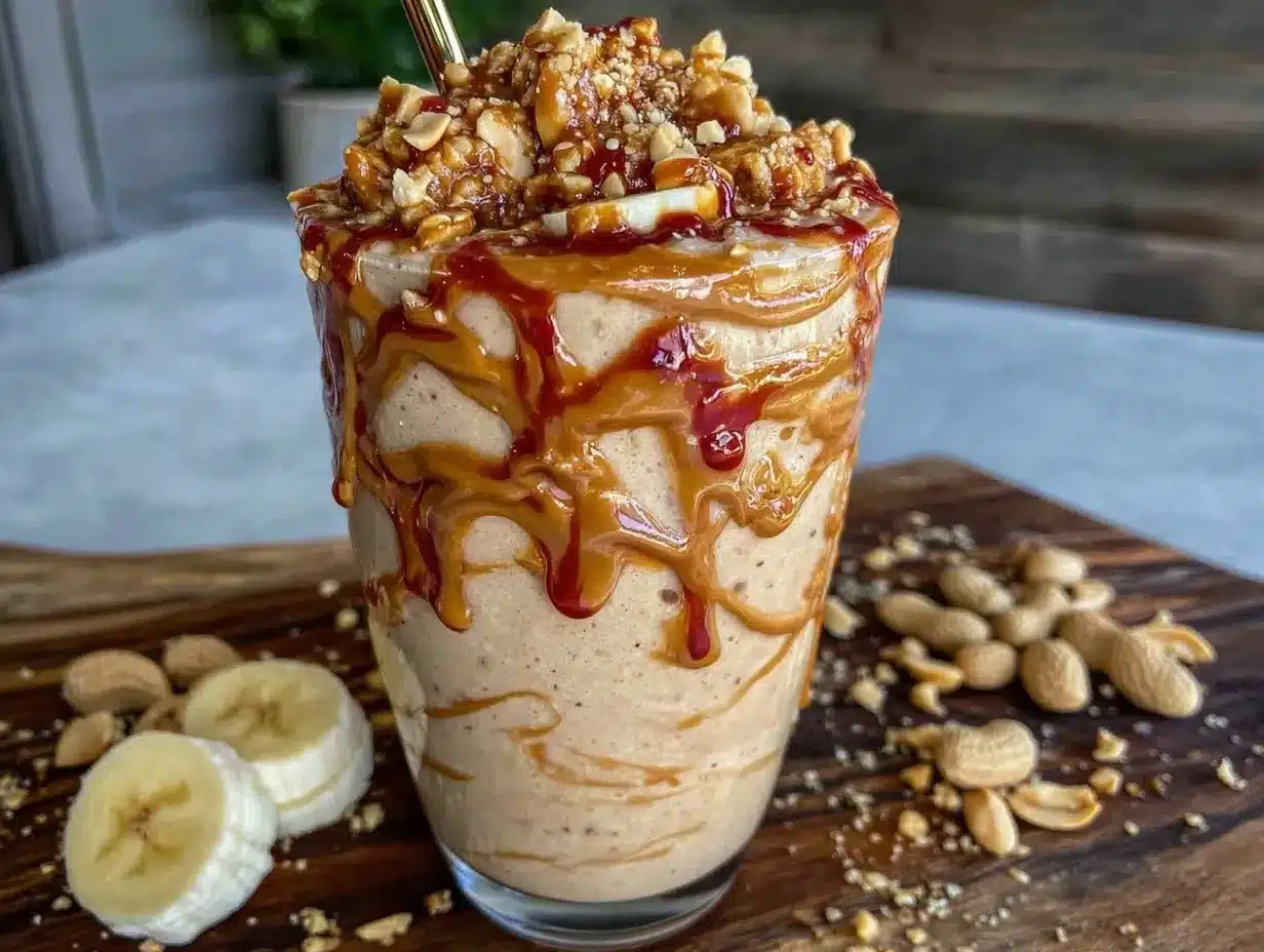 creamy high protein peanut butter banana smoothie preparation steps
