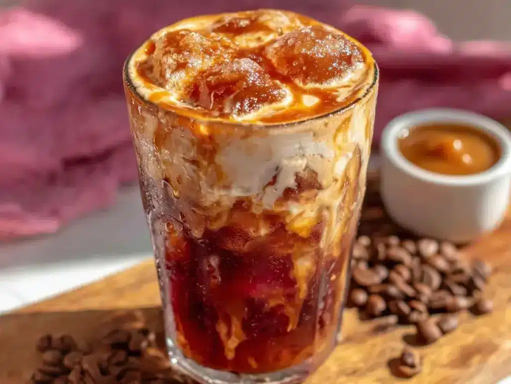 creamy homemade caramel cold foam cold brew - featured image