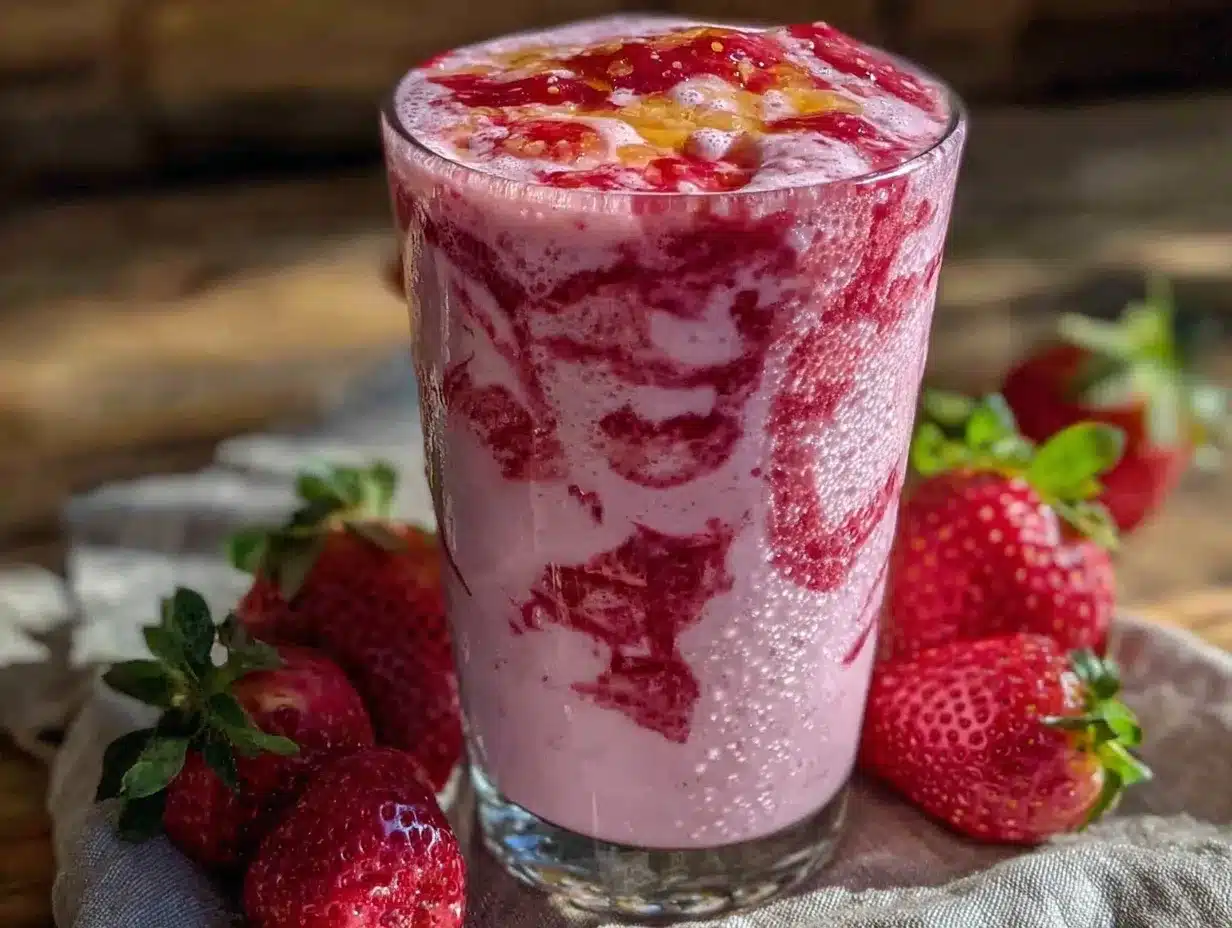 creamy homemade strawberry milk preparation steps