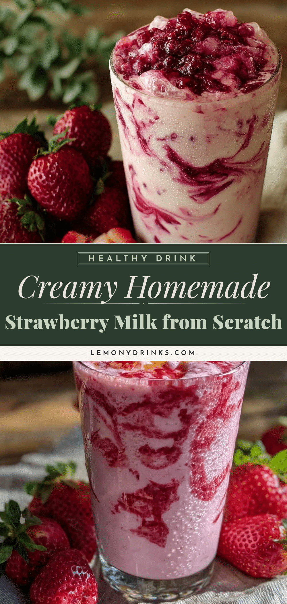 creamy homemade strawberry milk recipe