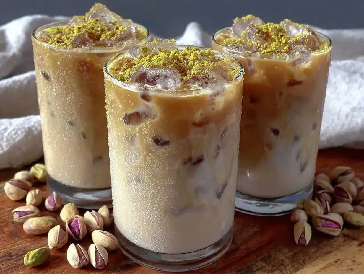 creamy iced pistachio latte preparation steps