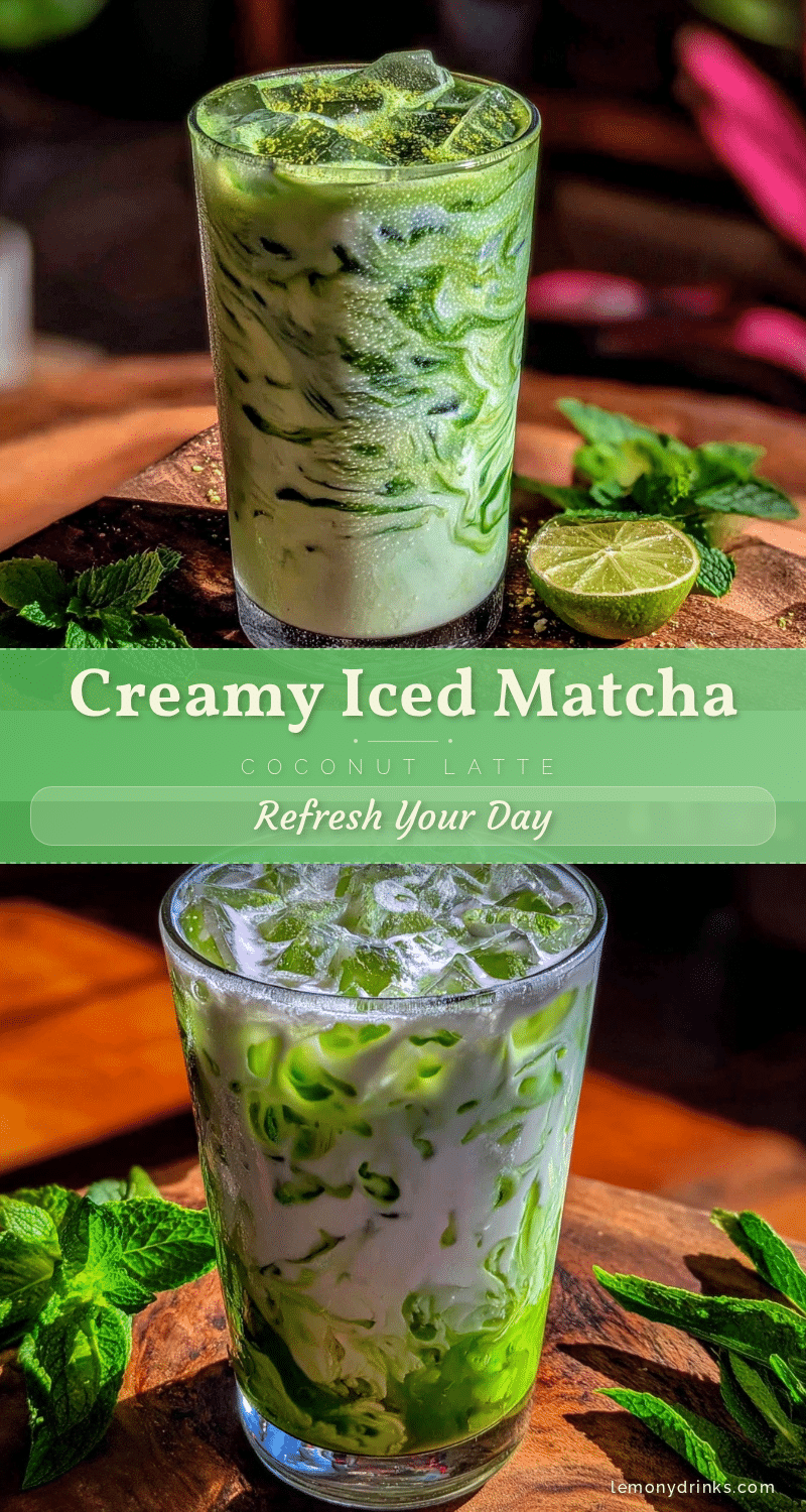 creamy matcha coconut iced latte recipe