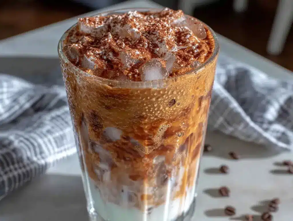 creamy whipped iced dalgona coffee - featured image