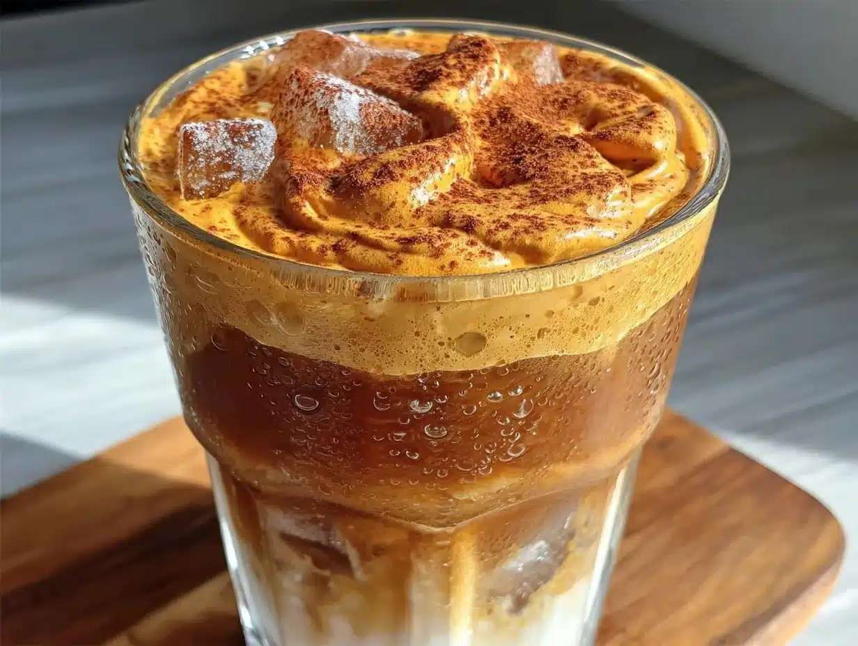 creamy whipped iced dalgona coffee preparation steps