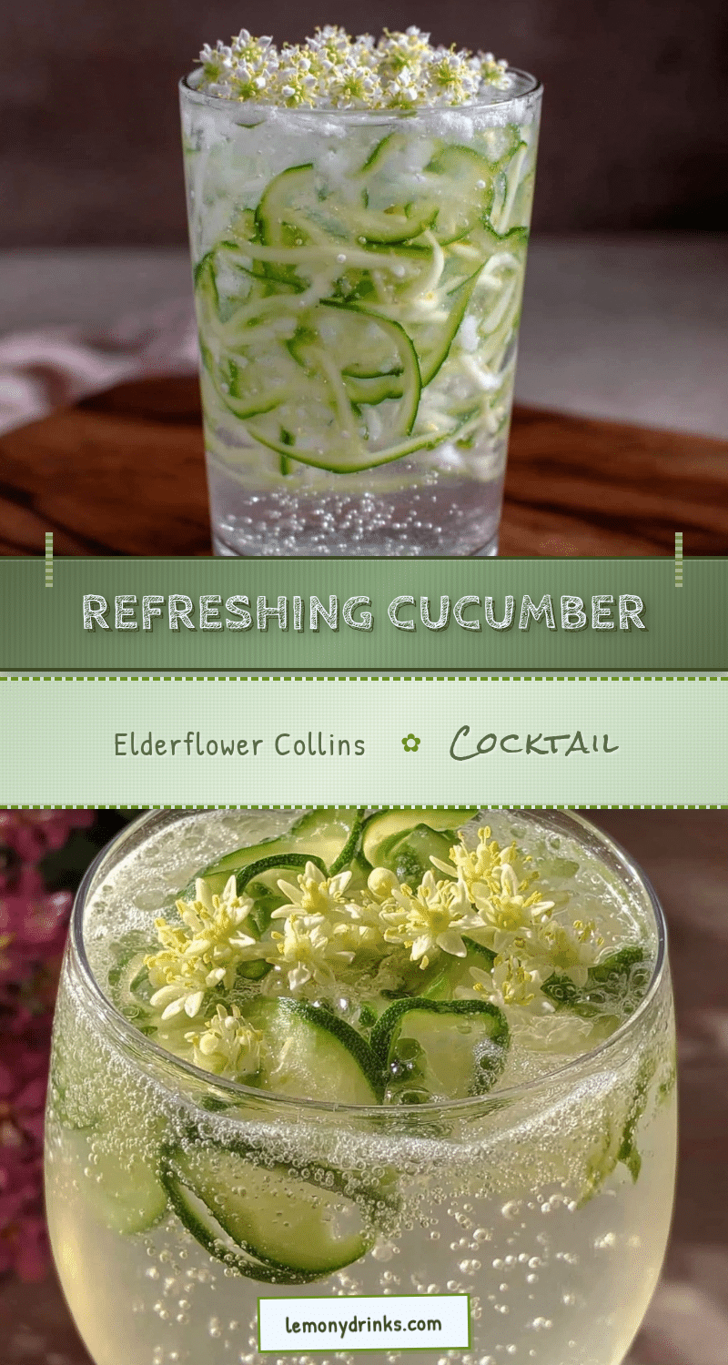 Cucumber Elderflower Collins Cocktail recipe