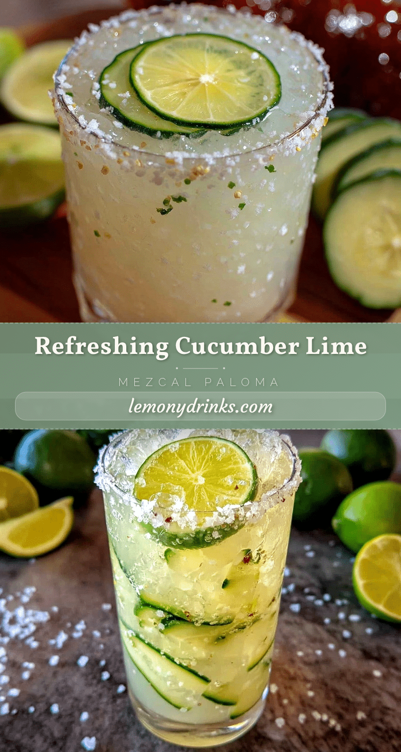cucumber lime paloma mezcal cocktail recipe