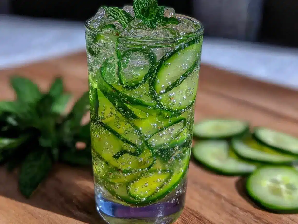cucumber mint gin-free spritz preparation steps