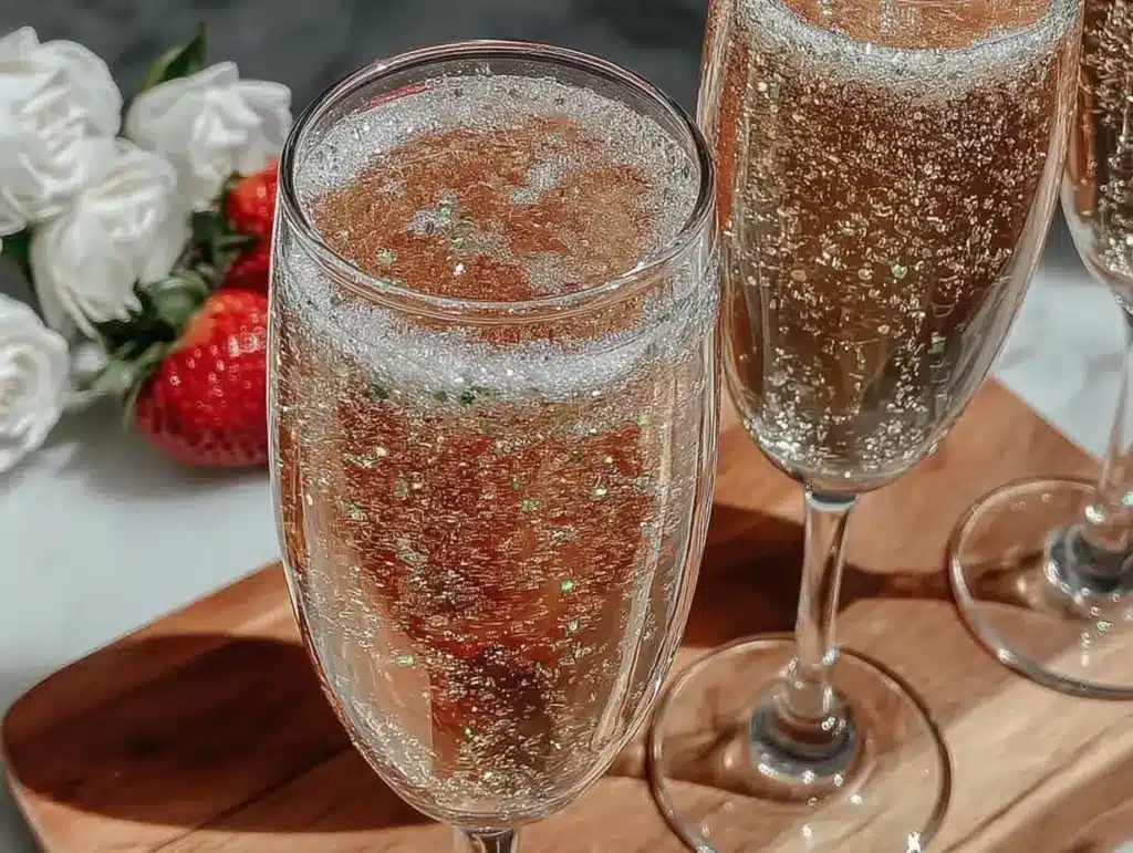 edible glitter prosecco cocktail - featured image