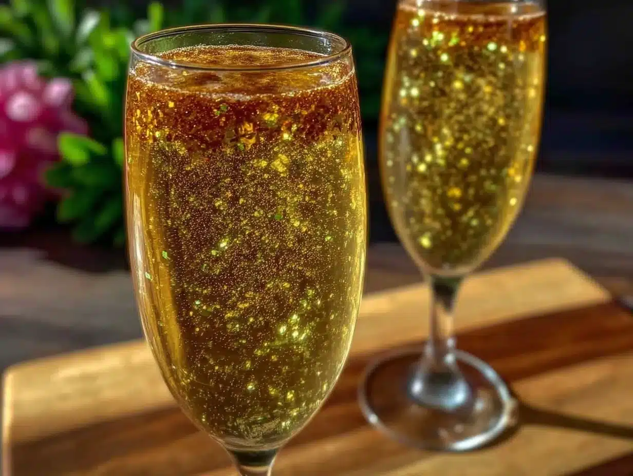 edible glitter prosecco cocktail preparation steps