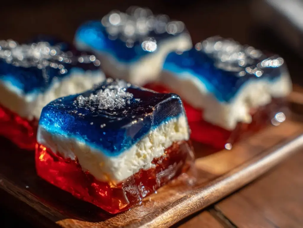 festive red white and blue jello shot cups - featured image