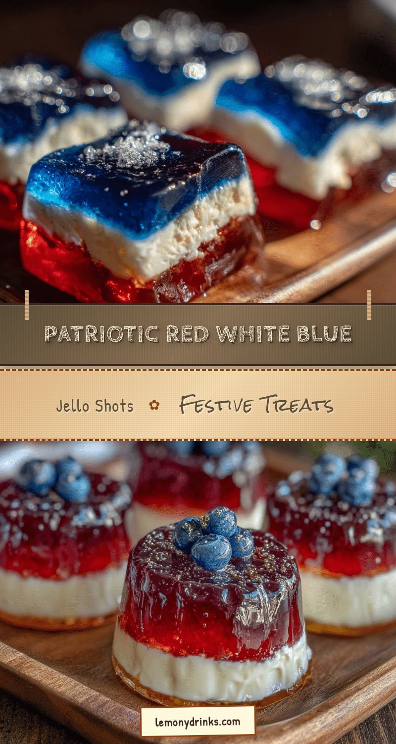 festive red white and blue jello shot cups recipe