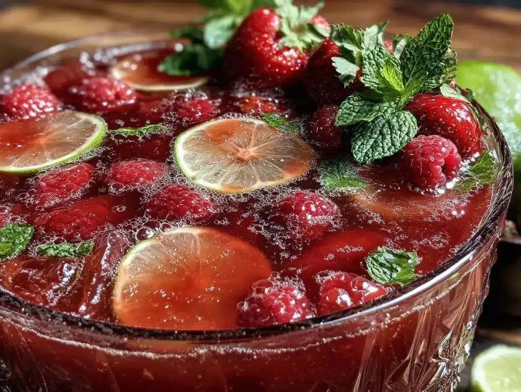 Flavorful Firecracker Red Berry Vodka Punch Bowl - featured image