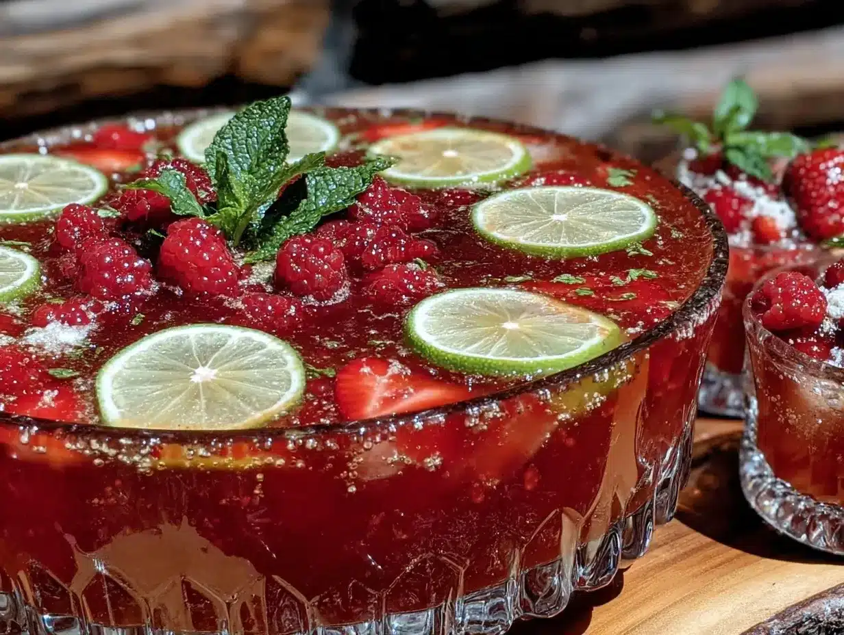 Flavorful Firecracker Red Berry Vodka Punch Bowl preparation steps