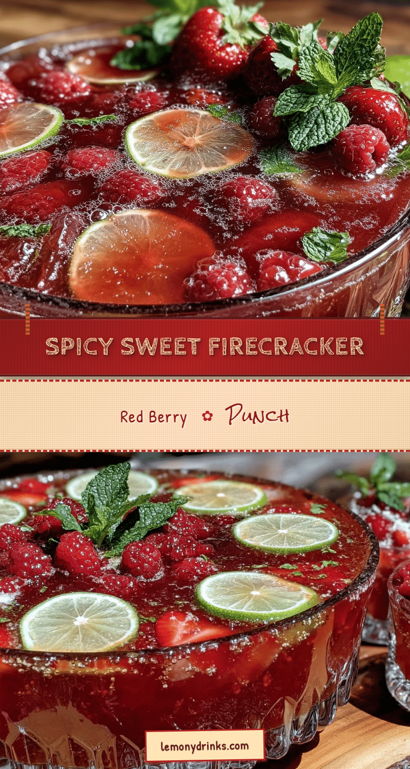 Flavorful Firecracker Red Berry Vodka Punch Bowl recipe