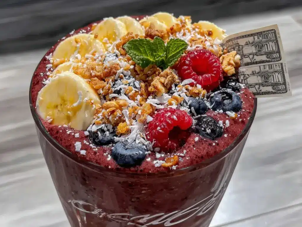 fresh açaí bowl smoothie recipe - featured image