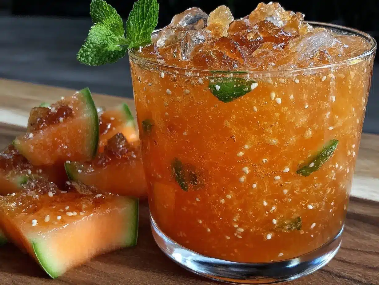 fresh cantaloupe ginger agua fresca cooler preparation steps