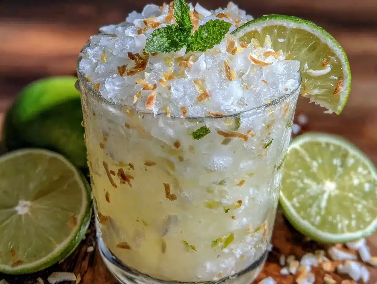 fresh coconut lime fizz mocktail preparation steps