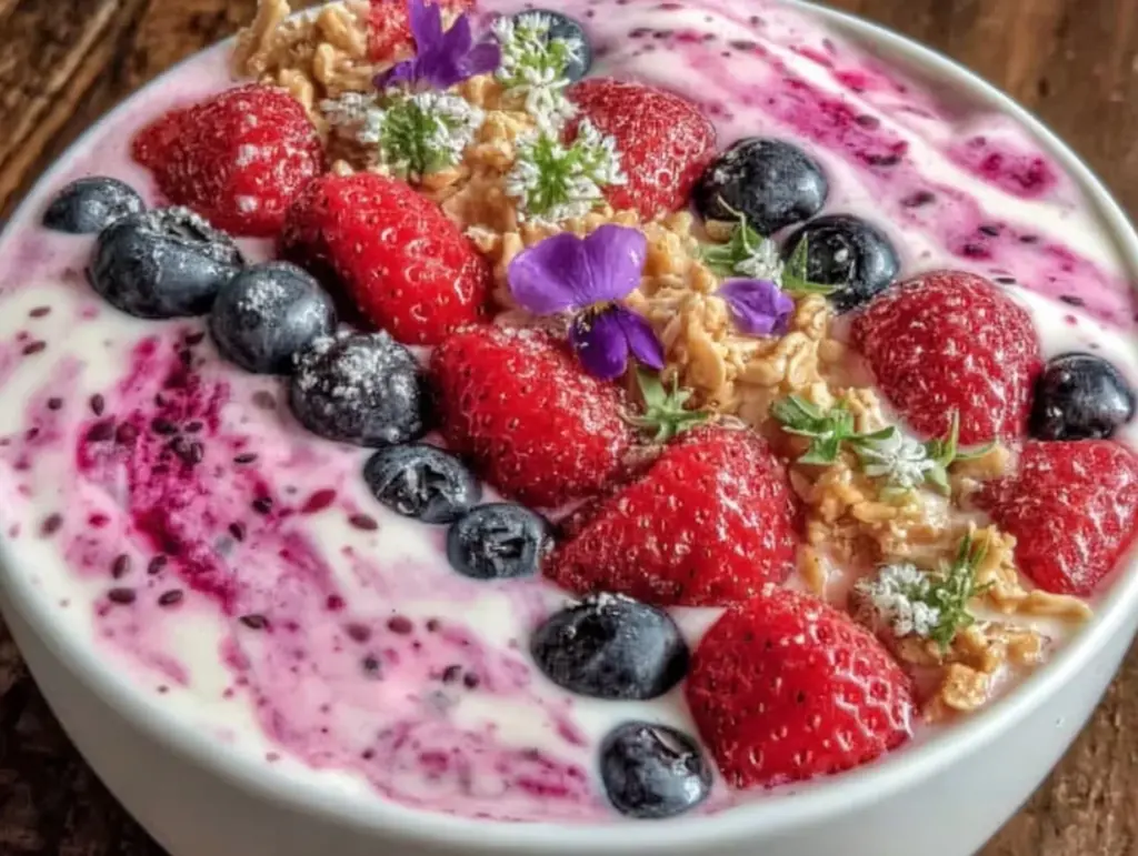 fresh collagen peptide berry smoothie bowl - featured image