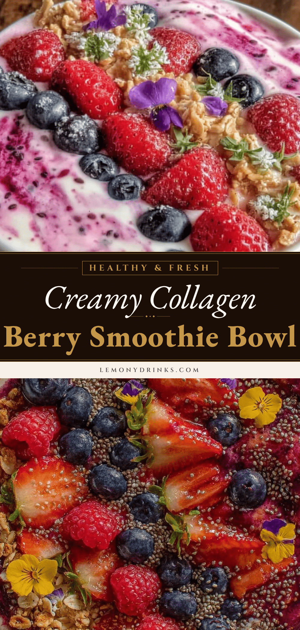 fresh collagen peptide berry smoothie bowl recipe