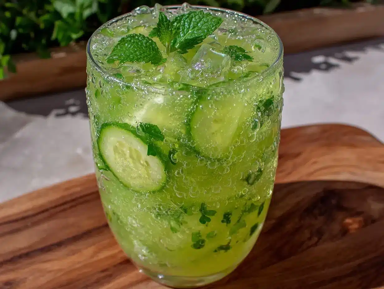 fresh cucumber mint agua fresca preparation steps