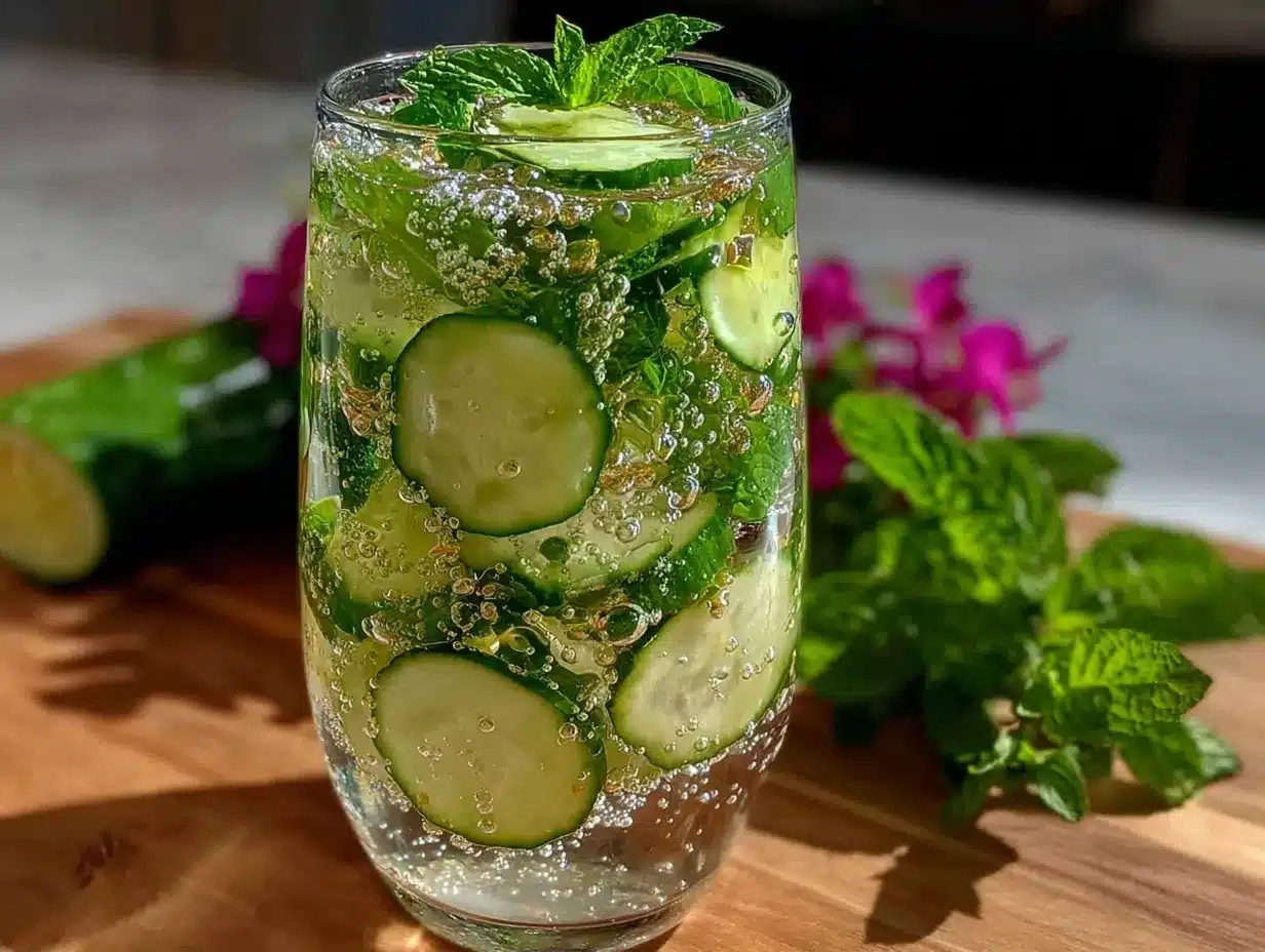 Fresh Cucumber Mint Spa Water preparation steps