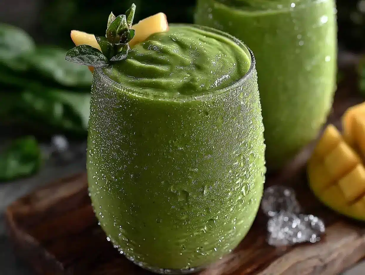 fresh green detox smoothie preparation steps