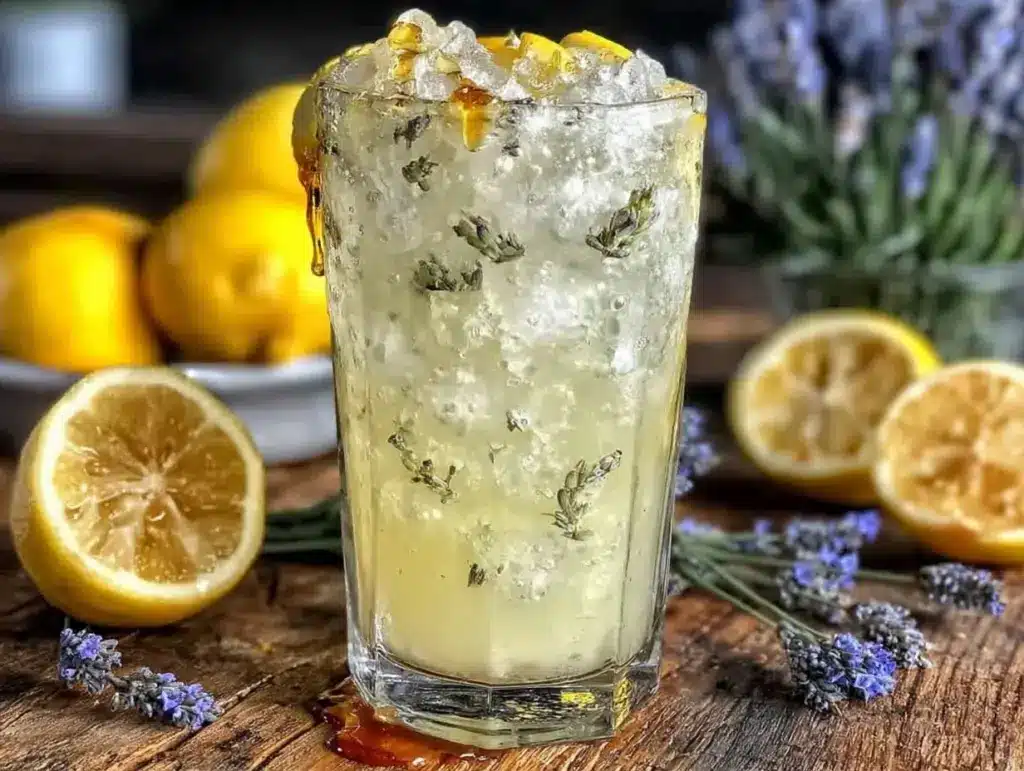 fresh homemade lavender lemonade - featured image