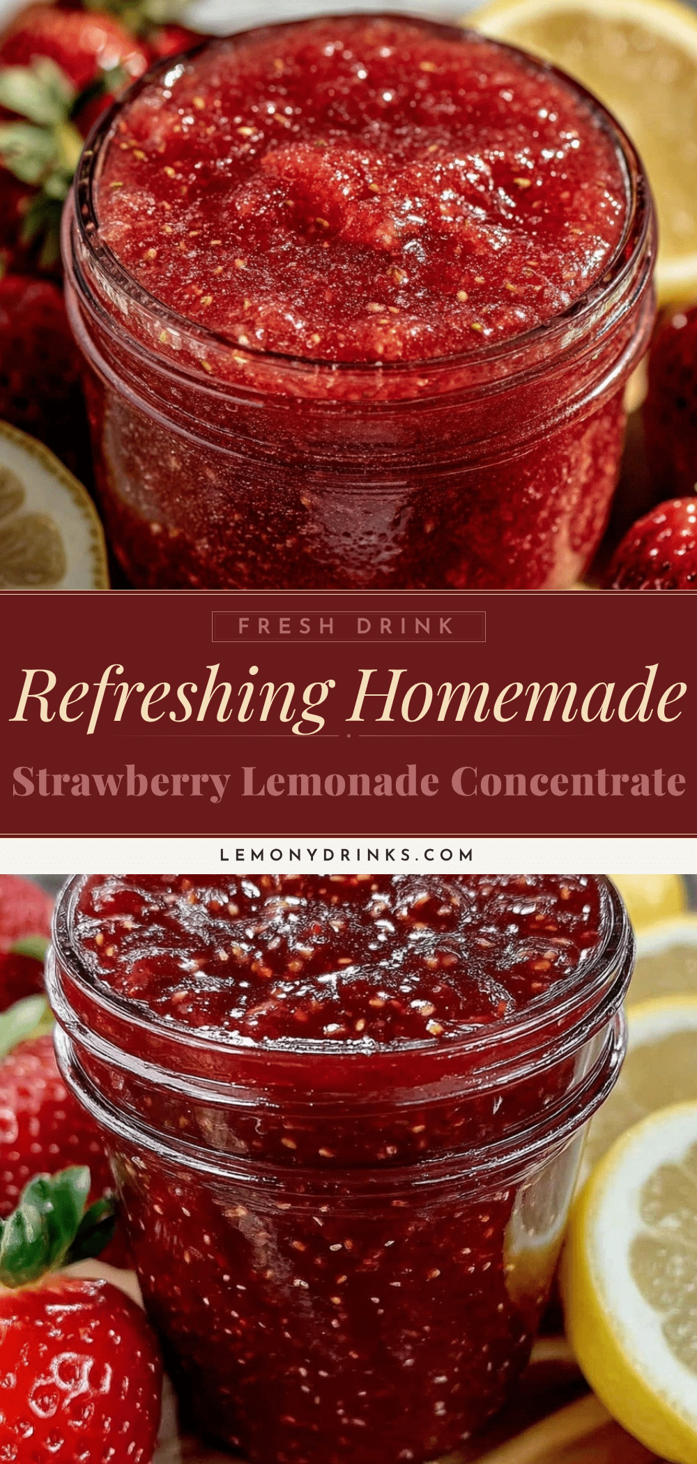 fresh homemade strawberry lemonade concentrate recipe