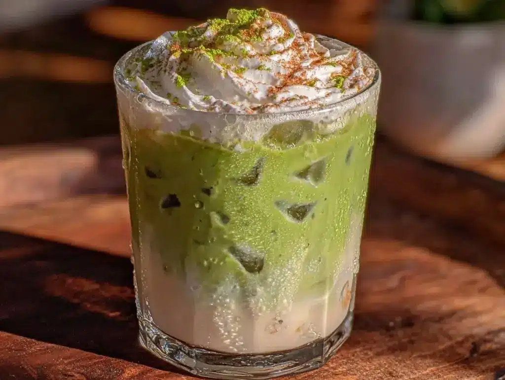 fresh iced matcha latte - featured image