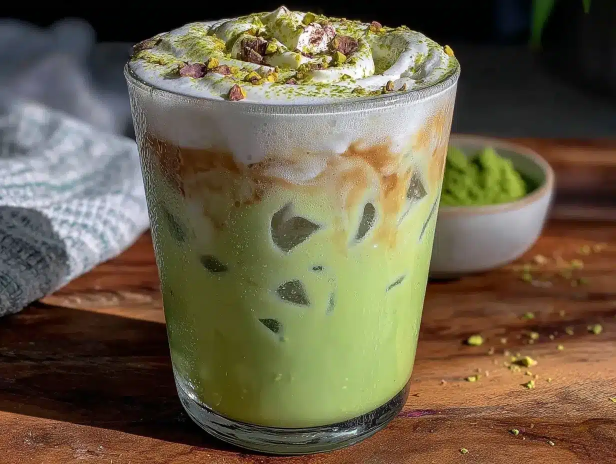 fresh iced matcha latte preparation steps