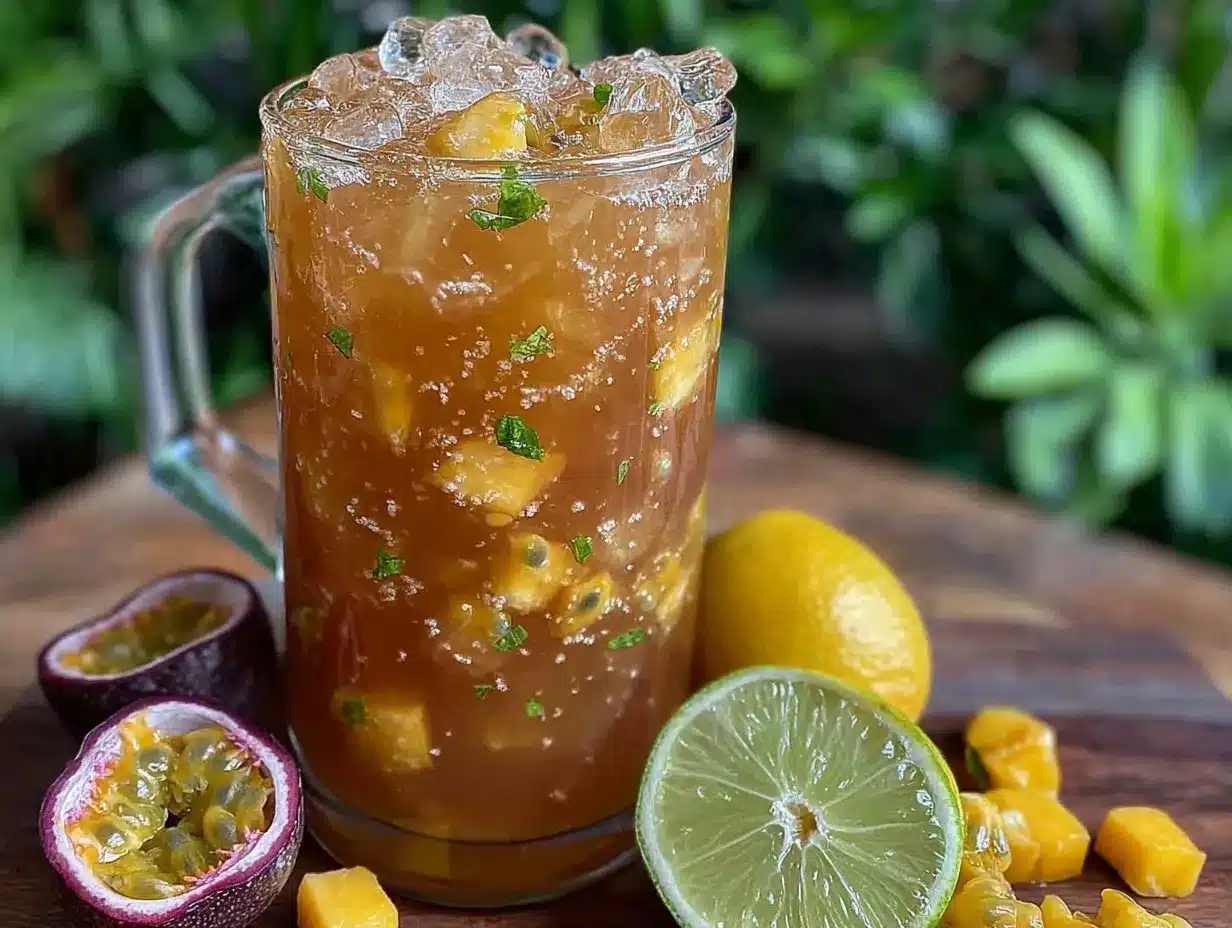 fresh passion fruit mango lemonade preparation steps