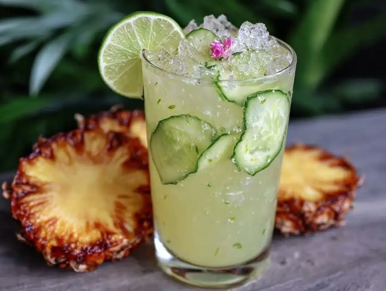 Fresh Pineapple Cucumber Agua Fresca preparation steps