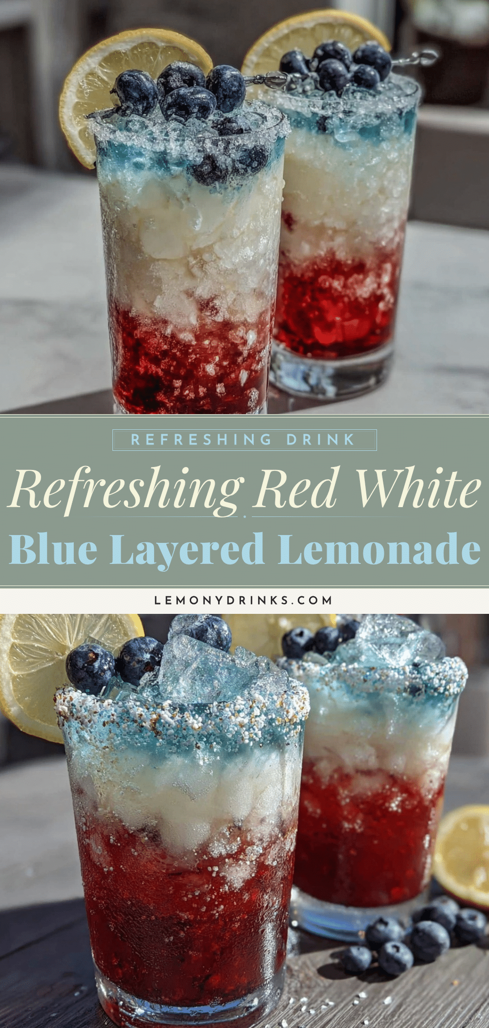 fresh red white and blue layered lemonade recipe