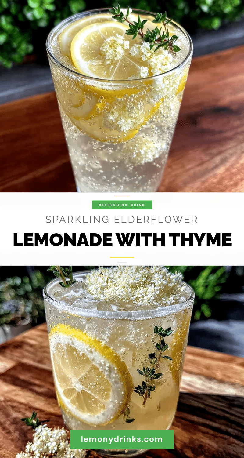 fresh sparkling elderflower lemonade with thyme recipe