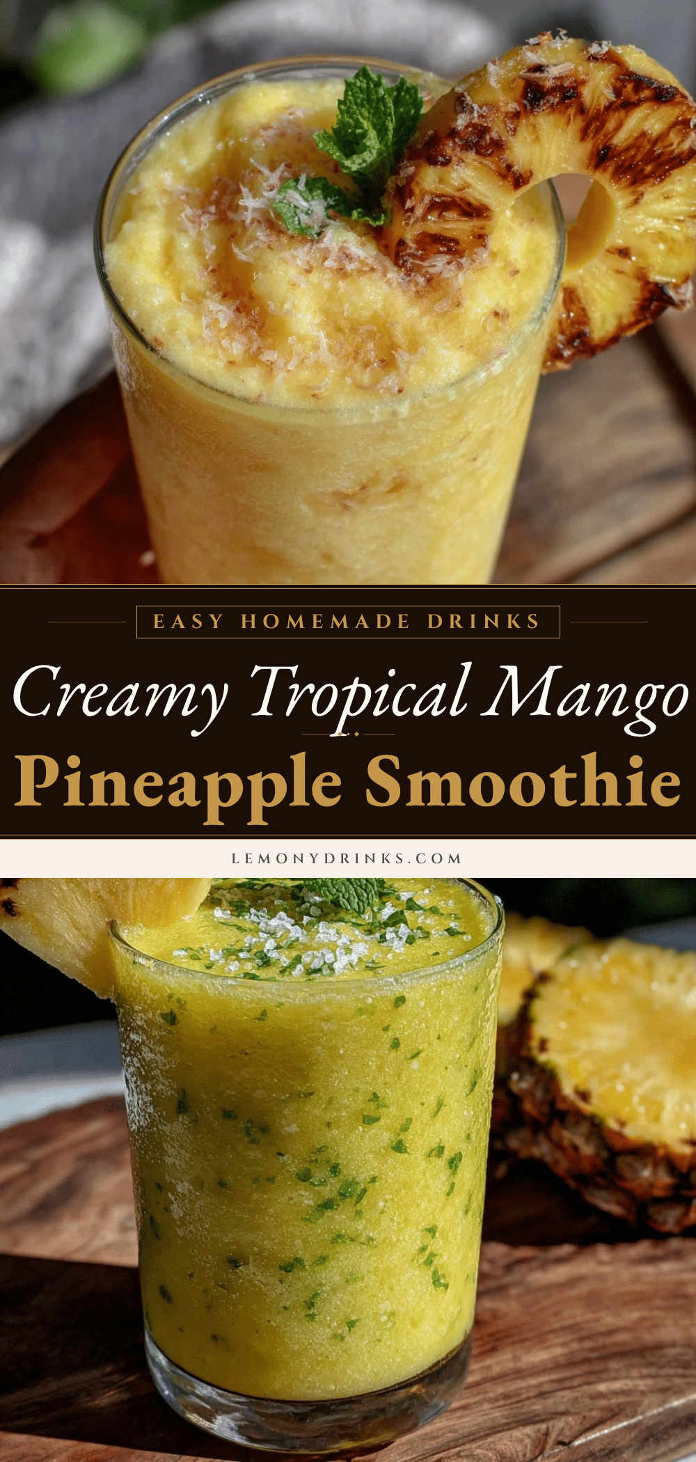 fresh tropical mango pineapple green smoothie recipe