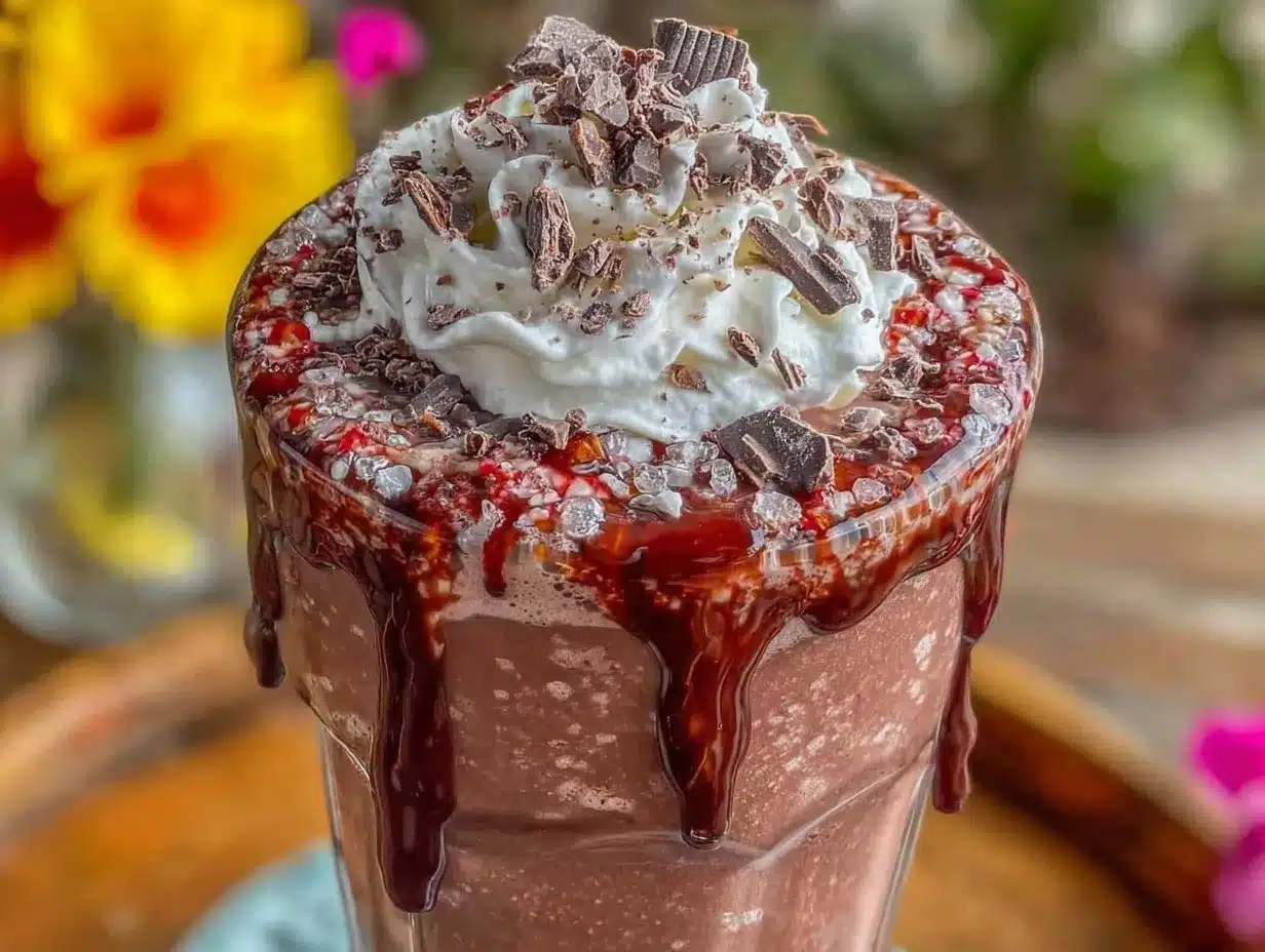 frozen hot chocolate milkshake preparation steps
